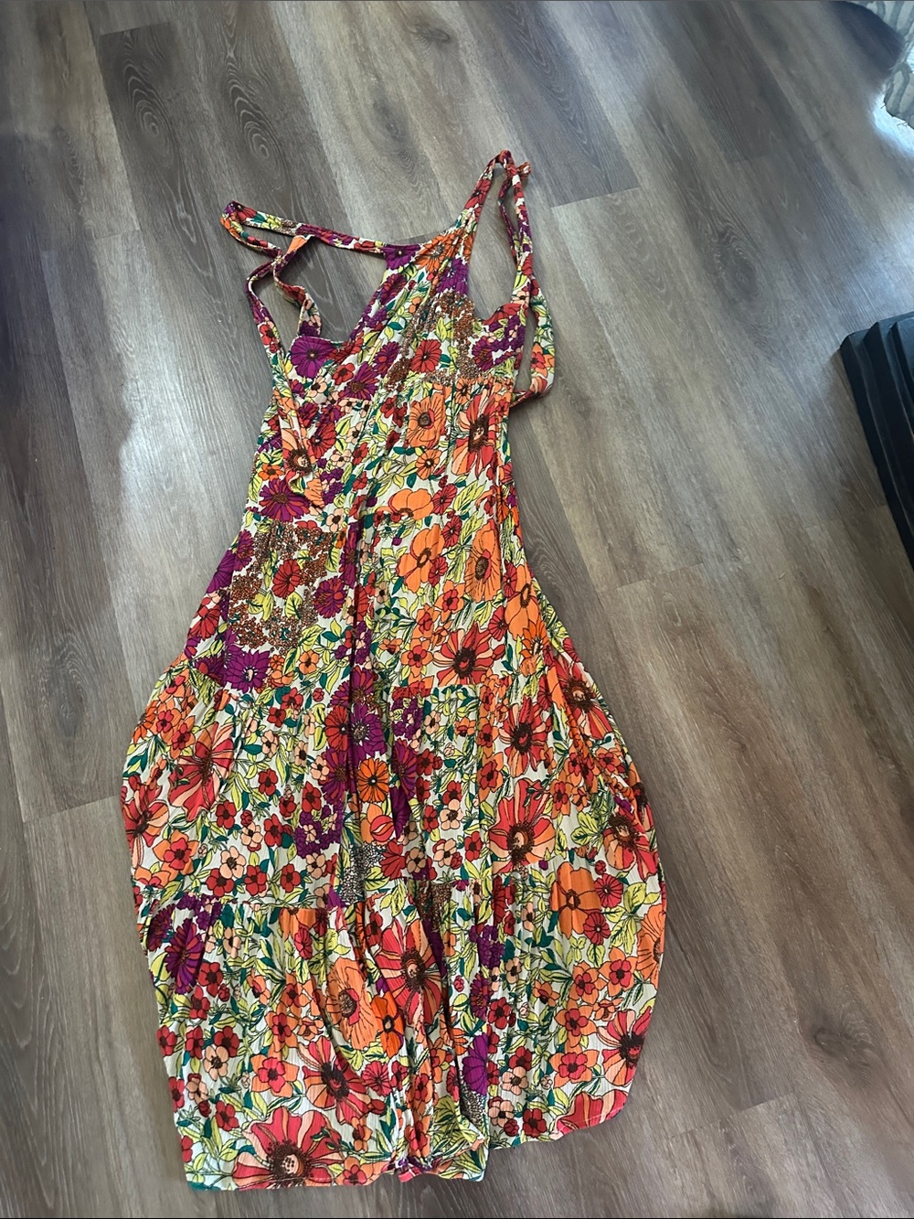 NATURAL LIFE Orange and Pink Floral Maxi Dress
